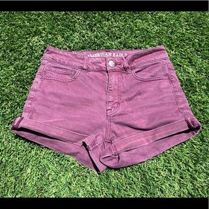 American Eagle Super Stretch Shorts, Maroon, Size 4